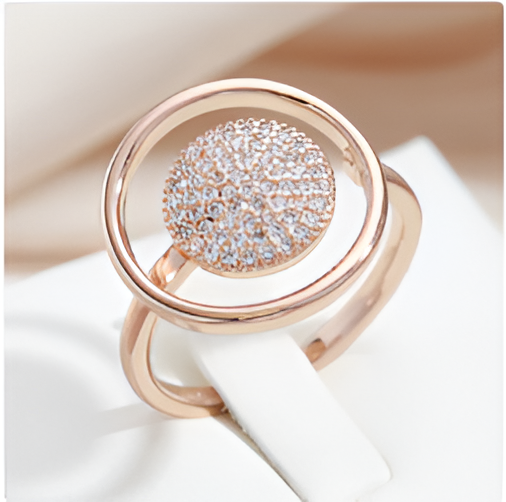 Violet | Adjustable Ring in 18K Rose gold plating with Zirconium